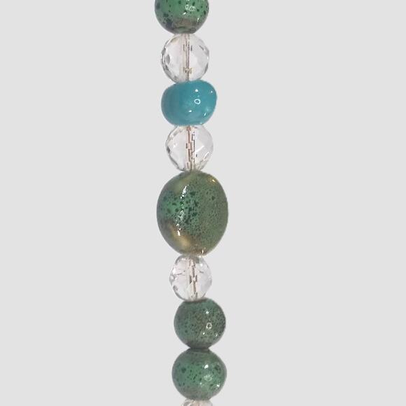 Artisan Ceramic Heart Suncatcher Says Breathe Ceramic Beads Clear Faceted Glass - Picture 13 of 15